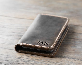 iPhone 12 Wallet Case, PERSONALIZED Leather iPhone Case, Leather iPhone Case, Gifts, Personalized iPhone -- PICK your iPhone below #055