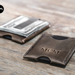 Geld clip lederen portemonnee, Slim lederen portemonnee, Slim portemonnee, lederen geld clip, slanke portemonnee, minimalistische portemonnee, kaart portemonnee groomsmen #078