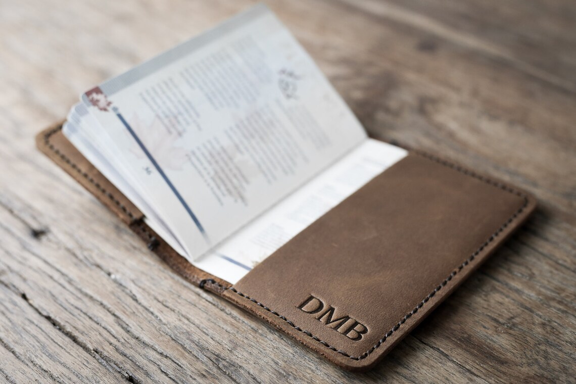 Passport Cover Initials Leather Passport Holder Passport Etsy