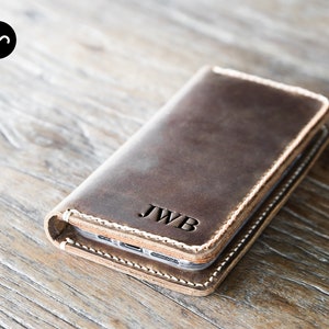 Funda tipo billetera para iPhone, funda de cuero PERSONALIZADA para iPhone, funda de cuero para iPhone, regalos, billetera personalizada para iPhone - SELECCIONE su iPhone a continuación #055