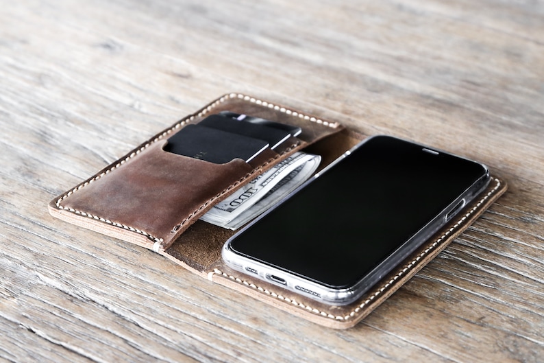 iPhone Wallet Case, PERSONALIZED Leather iPhone Case, Leather iPhone Case, Gifts, Personalized iPhone PICK your iPhone below 055 image 4