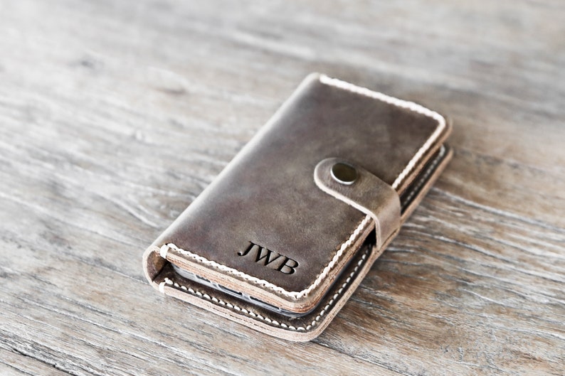 Iphone 12 Wallet Case With Closure PERSONALIZED Leather Etsy