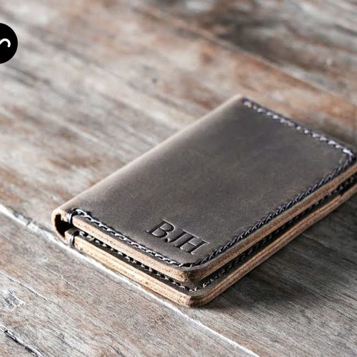 Nature Inspired Genuine Leather Small Framed Wallet Personalized
