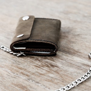 Cartera de cadena Trifold, Monedero Trifold Wallet, Monedero Biker de cuero para hombre, Cartera de cadena triple, Cartera para hombres, Cartera de hombres JooJoobs para hombre #037