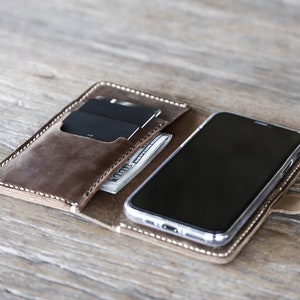 iPhone Wallet Case with closure, PERSONALIZED Leather iPhone Case, Leather iPhone Case, Personalized iPhone PICK your iPhone below 056 image 4