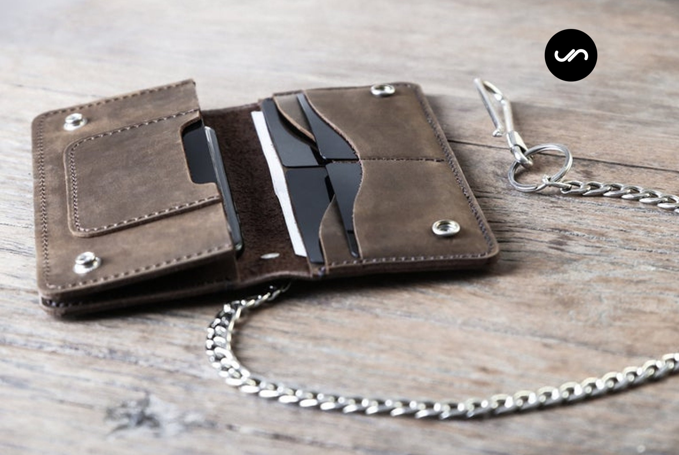 Personalized mens wallet with chain new arrivals