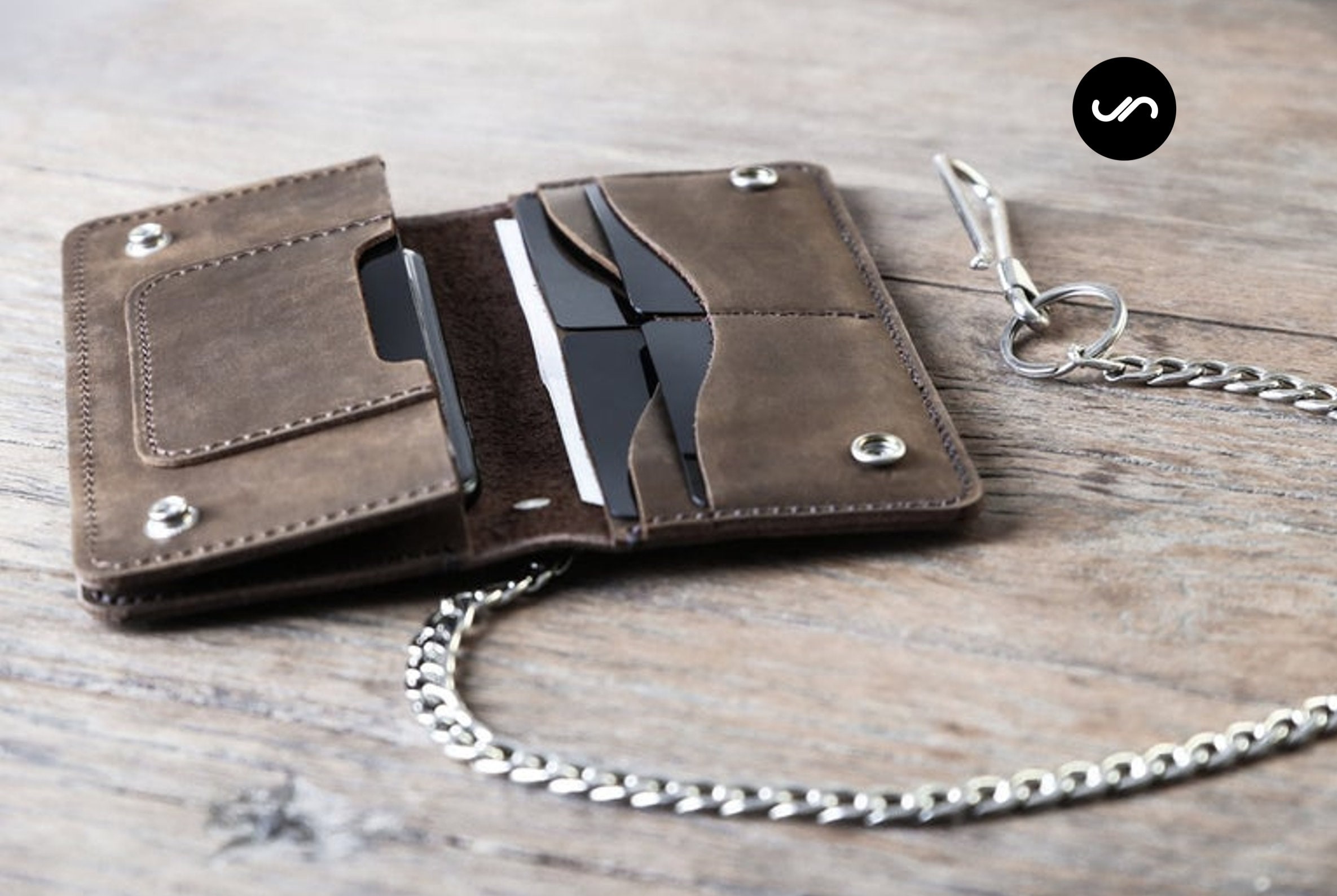 Handmade Leather Long Wallet Biker Wallet Chain Wallet