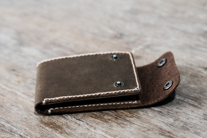MENS WALLET With COIN Pocket Leather Wallet Personalized Etsy