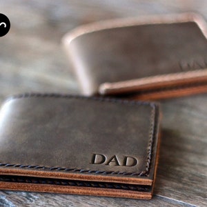 BIFOLD LEATHER WALLET, Billetera personalizada, Soporte de tarjeta de crédito de cuero, Billetera de cuero delgada, Billetera de cuero minimalista, Billetera de cuero para hombres