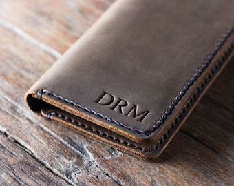 iPhone Wallet Case, PERSONALIZED Leather iPhone Case, Leather iPhone Wallet Case, Gifts, Personalized iPhone -- PICK your iPhone below #055