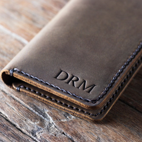 iPhone Wallet Case, PERSONALIZED Leather iPhone Case, Leather iPhone Wallet Case, Gifts, Personalized iPhone -- PICK your iPhone below #055