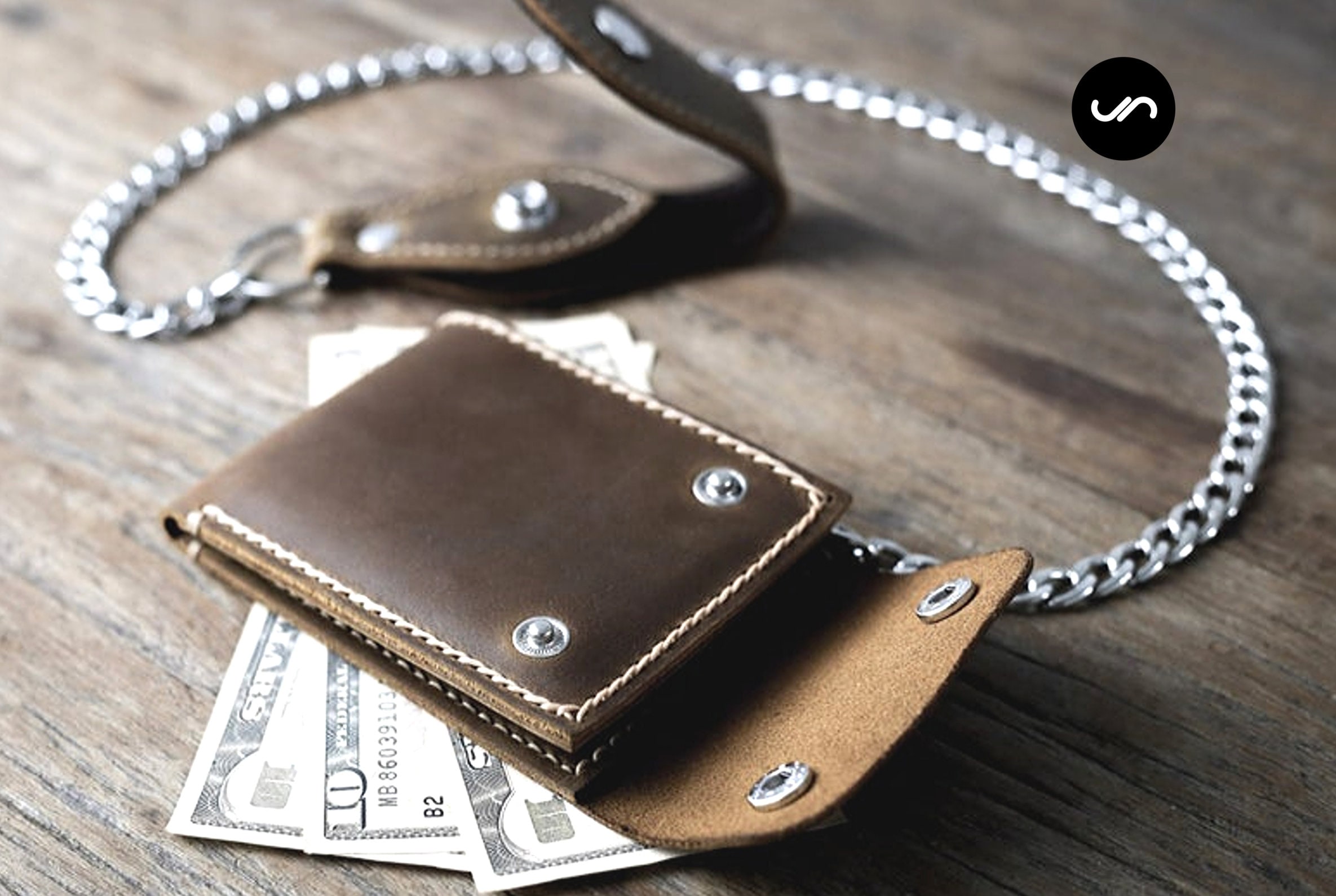 Leather Trifold Chain Wallet [Personalized] [Handmade ...