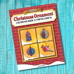 DIY Paper Christmas Ornament set | Printable 3D Christmas Ornament Coloring Pages and Paper Crafts | Christmas Ornament Coloring Book