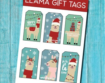 Christmas Llama Gift Tags | Printable Llama Gift Tags | Christmas Gift Tags | Printable Christmas Gift Tags