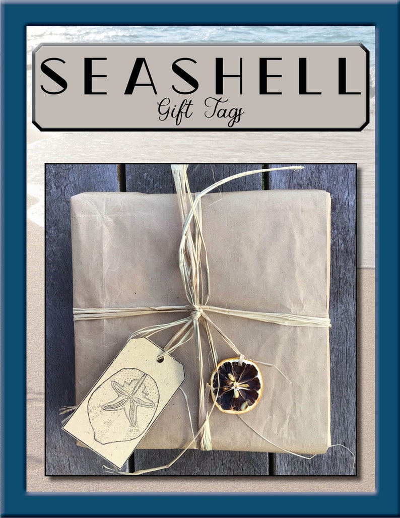 Printable Vintage Seashell Gift Tags | Vintage Sea Urchin Gift Tags ...