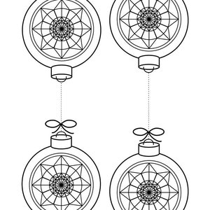 Colorable Christmas Ornament Cards | Printable Christmas Ornament Cards ...