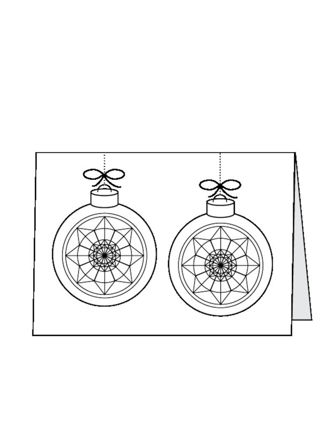 Colorable Christmas Ornament Cards Printable Christmas Ornament Cards