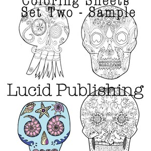 Printable Candy Skull Coloring Pages set 2 - Etsy