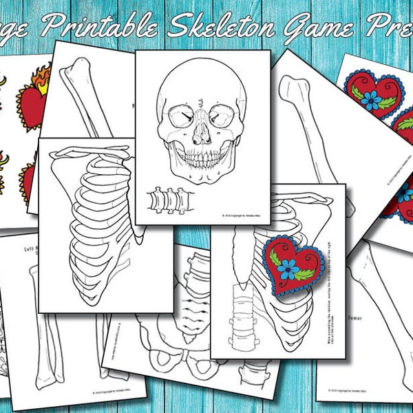 Life Size Printable Halloween Skeleton| Halloween Game| Halloween Party Decorations, and Photo Booth Props | Fall Decor