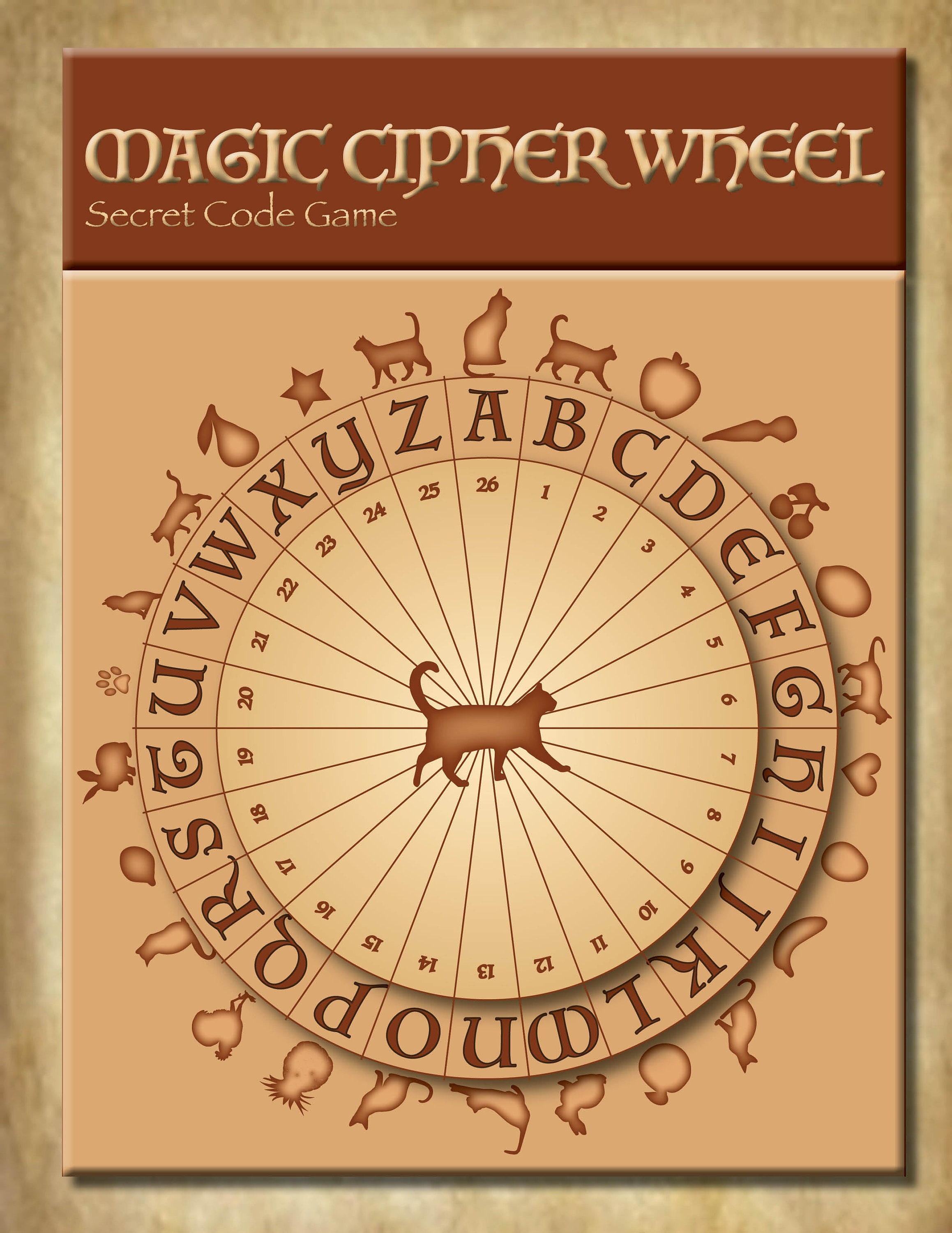 Spooky Cat Cipher Wheel for Escape Game | Party Game | Secret Code Game ...