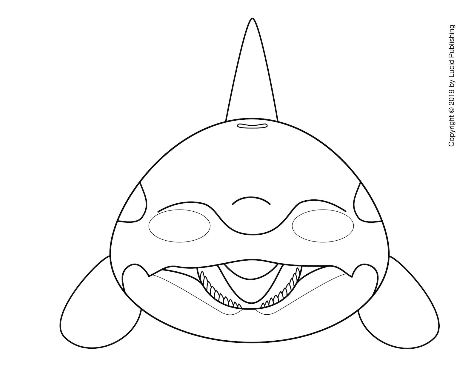 Printable Killer Whale Mask Orca Mask Printable Coloring | Etsy