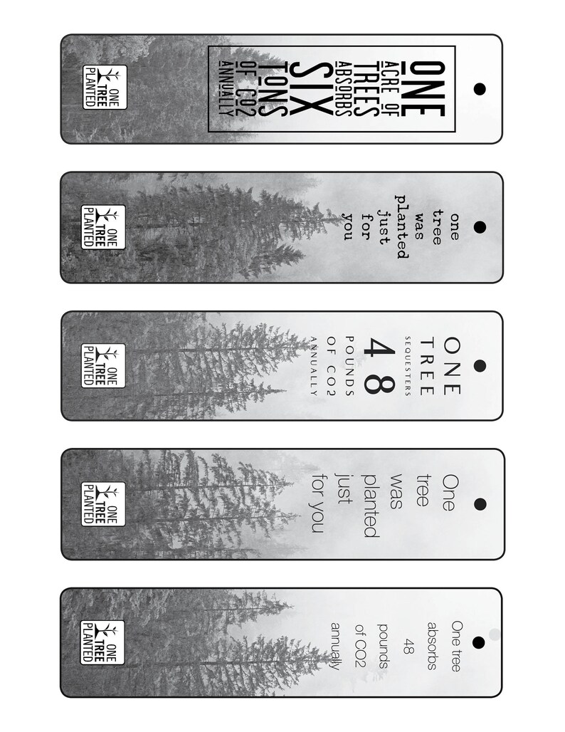 Printable Tree Bookmarks | Plant a Tree | Gifts That Give Back | Gifts ...