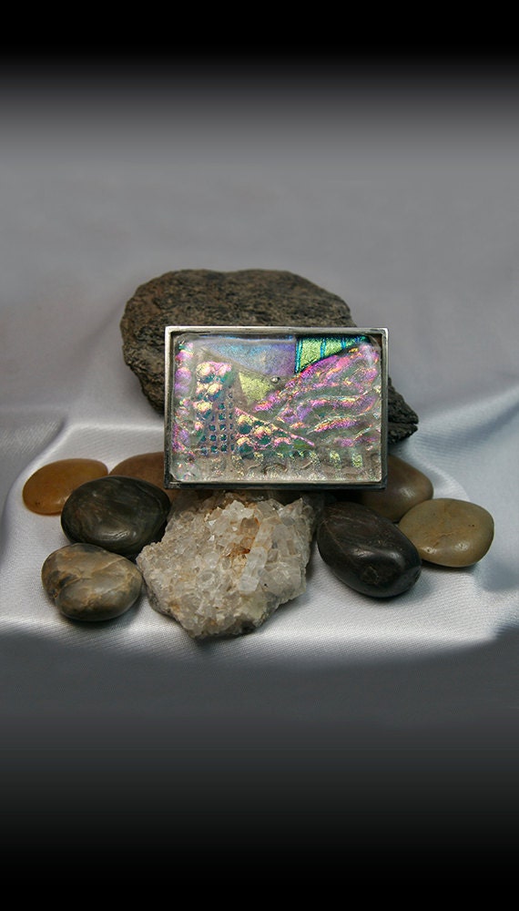 Heavenly Mosaic Dichroic Fused Glass Belt Buckle - Etsy display picture 1