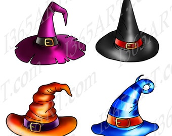 Buy 3 Get 1 Free Halloween Witch Hat Clipart, Witch hat clip art, Halloween Clipart, Witch Clipart, Party Invitations, Scrapbooking, PNG