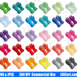 Rubber Gloves Clipart, Cleaning Gloves Clip Art, Cleaning, Medical, Kitchen Bathroom Cleanup, Planner Icon, PNG, Commercial