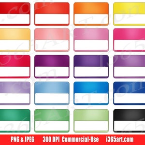 Name Tag Clipart, Name Tag Label Clip Art, Blank tag labels, Digital Name Tags, Office Labels, School Class, planners, PNG