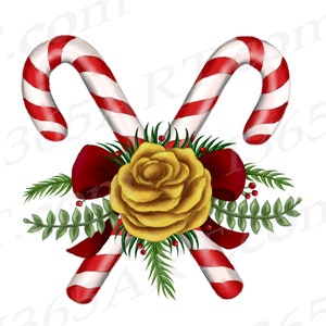 Clipart canne en bonbon, clipart Noël de canne en bonbon, aquarelle, canne en bonbon avec noeud, Clipart Noël, Invitation, scrapbooking, PNG