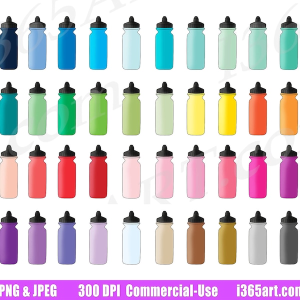 Buy 3 Get 1 Free Sports Bottle Clipart, Water Bottle Clip Art, Hydrate, Hydration Planner Sticker Graphics,  Fitness, Water Intake