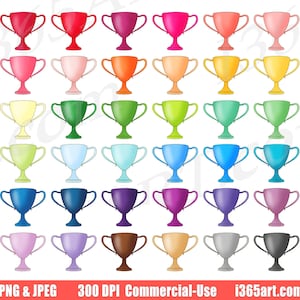 Buy 3 get 1 Free Trophy Clipart, Trophy Clip Art, Championship Cup, Sports Awards, Trophy Icon, School, Planner Sticker Graphics, Commercial