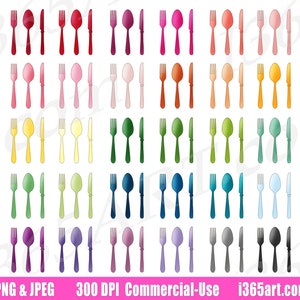 Buy 3 Get 1 Free Cutlery Clipart, Utensils Clip Art, Fork Spoon Knife, Eating, Dining, Meal Plan, Planner Sticker Icons, PNG, Commercial