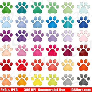 Clipart empreinte de patte, clipart pattes de chien, empreintes de pattes d'animal de compagnie, amours d'animal de compagnie, produits imprimables, icônes autocollant planificateur, graphiques PNG, publicité