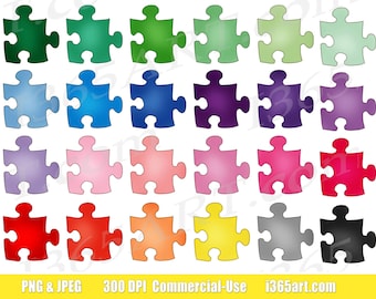 Buy 3 Get 1 Free Puzzle Piece Clipart, Jigsaw Clip Art, Board Games, Autism Awareness, Kids Games, Invitation, Scrapbooking, PNG, Commercial