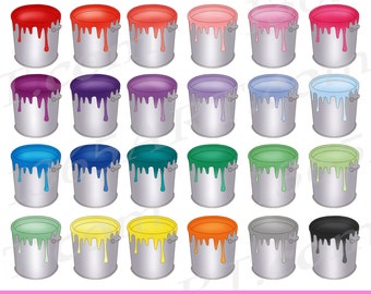 Buy 3 Get 1 Free Colorful Paint Bucket Clipart, Paint Bucket Clip Art, Painting, DIY Projects, Planner Icons, Painter Graphics, PNG