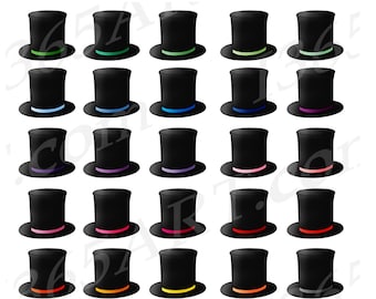 Buy 3 Get 1 Free Top Hat Clipart, Top Hat Clip Art, Magician Hats, Magic Hats, Magic Show, Birthday Party Invitations, Planner Stickers, PNG