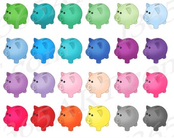 Piggy Bank Clipart Graphics, Money Saving Illustrations (PNG & JPEG)