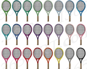 Buy 3 get 1 Free Tennis Racket Clipart, Tennis Clip Art, Sports Equipment, Tennis Game, Olympics, Fitness Exercise, Planner Sticker
