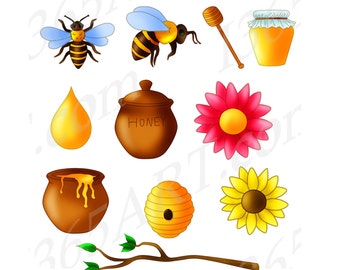 Buy 3 Get 1 Free Bees Clipart, Honey Bees Clip Art, Bumble Bees, Bees Printable, Spring Time, Scrapbooking, Digital Graphics, PNG Commercial