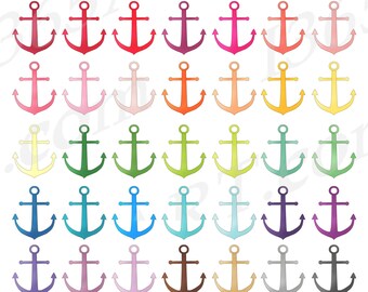 Buy 3 Get 1 Free Anchor Clipart, Anchor Clip Art, Beach Ocean, Nautical, Navy Sailor Digital, Planner Sticker Graphic Icons, PNG, Commercial