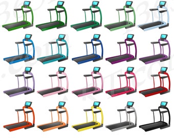 Imágenes prediseñadas de cinta de correr, imágenes prediseñadas de ejercicio, equipo de fitness, entrenamiento, gimnasio, jogging, gráficos de pegatinas de planificador, PNG, comercial