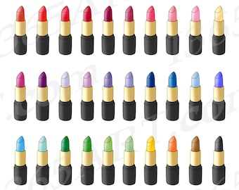 Colorful Lipstick Clipart, Makeup Graphics (PNG)