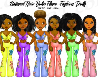 Black Women Clipart, Black Girl Clipart, Hippie SVG, Black Girl Planner, Pajama Girl Clipart, African American, Curvy Ladies, Afro PNG