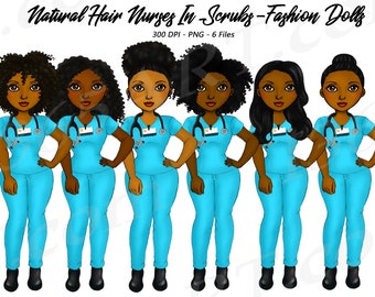 African American Nurse Clipart, Nurse Clipart, Black Girl Clipart, Black Nurse, Black Women Clipart, Black Woman, Fashion Girl Clipart Curvy