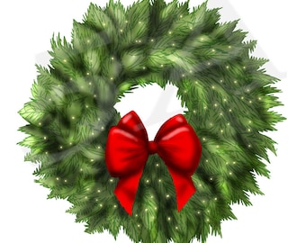 Christmas Wreath Clipart, Wreath clip art, Xmas Wreath, Holiday Wreaths, DIY, Gift Card, Christmas Decorations, PNG