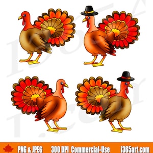 Thanksgiving Turkey Clipart, Turkey Clip art, Thanksgiving Clipart, Cute Turkey Clipart, Thanksgiving Clip art, Invitations, Graphics