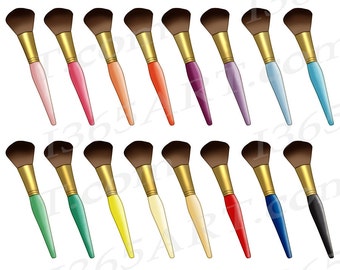 Puede incluir: Conjunto de 20 pinceles de maquillaje coloridos con mangos dorados. Los pinceles tienen una variedad de colores, incluyendo rosa, naranja, morado, azul, verde, amarillo, rojo y negro.