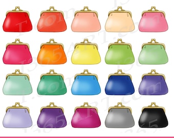 Coin Purse Clipart, Colorful Wallet Graphics (PNG, JPEG)